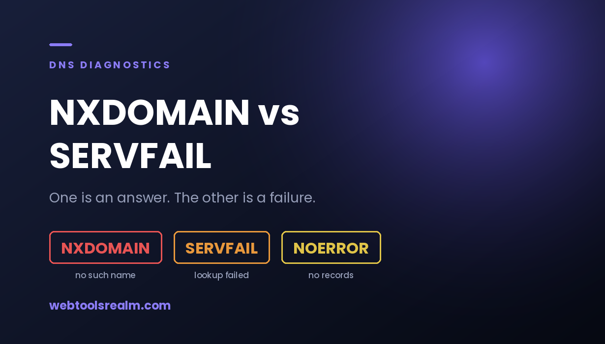 DNS Errors Explained: NXDOMAIN, SERVFAIL and What Your Browser Is Telling You