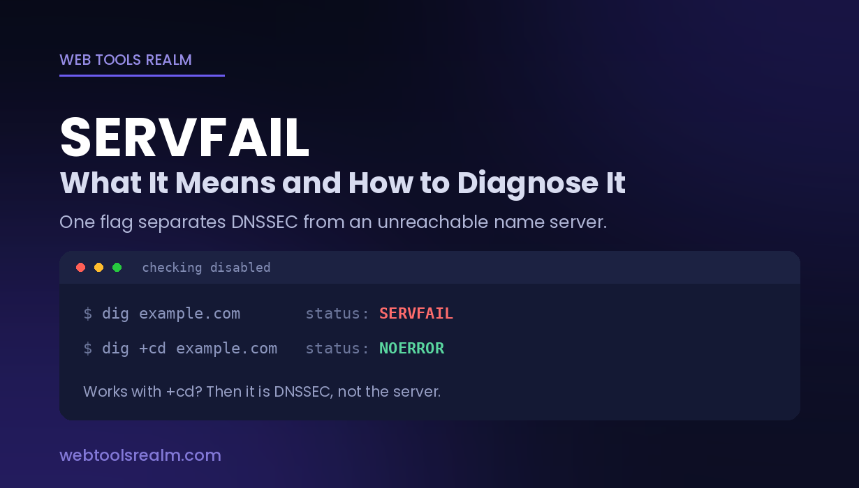 SERVFAIL — What It Means and How to Diagnose It