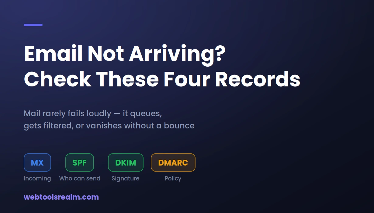 Email Not Arriving? Check MX, SPF, DKIM and DMARC First