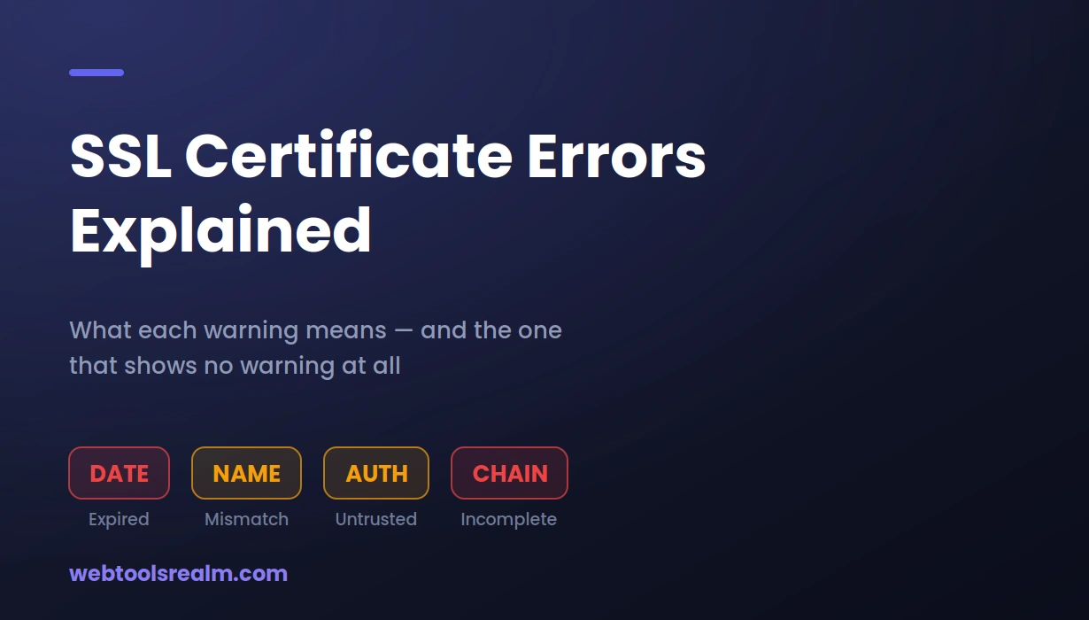 SSL Certificate Errors Explained: What Each Warning Actually Means